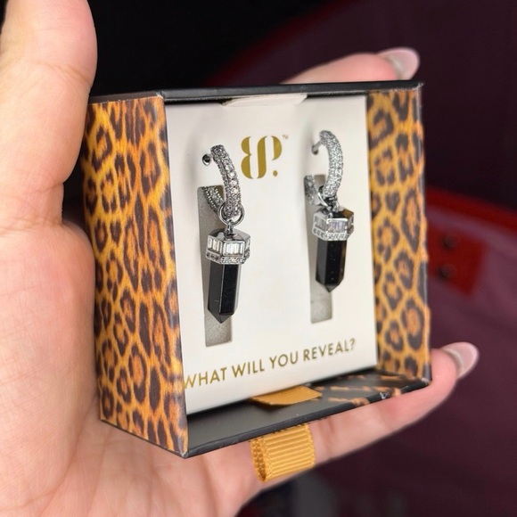 BP Black and Silver Crystal Earrings - Picture 2 of 4